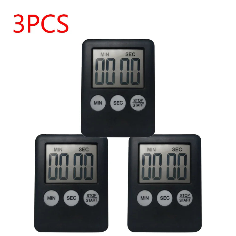 Digital Kitchen Timer Magnetic Cooking Digital LED Display Loud Alarm Minute Second Count Up Countdown Countup Boiling Egg Timer