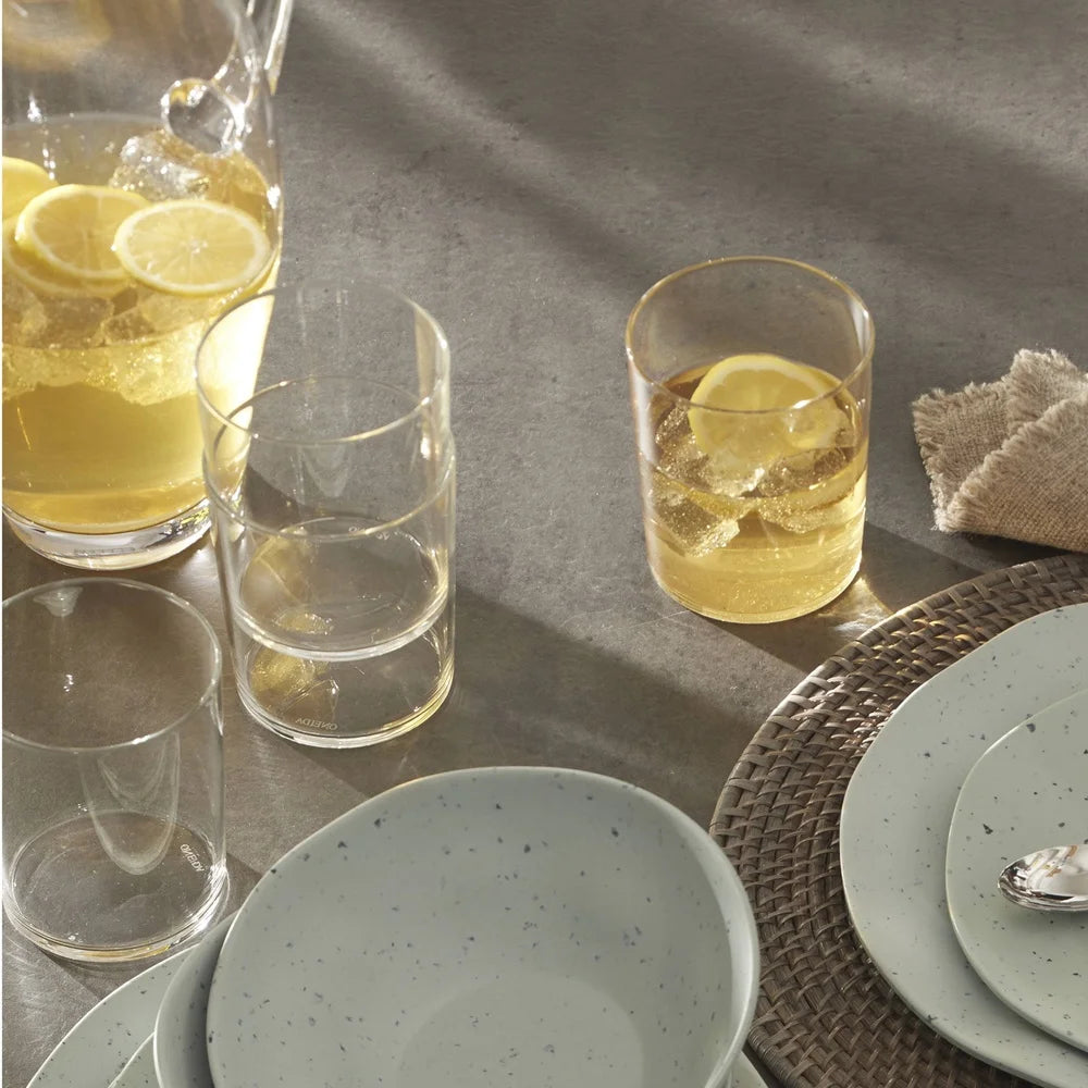 Stackable Clear Tall Glasses Set of 6 Durable Dishwasher Safe Ergonomic Design Suitable Beverages Entertaining Everyday Use