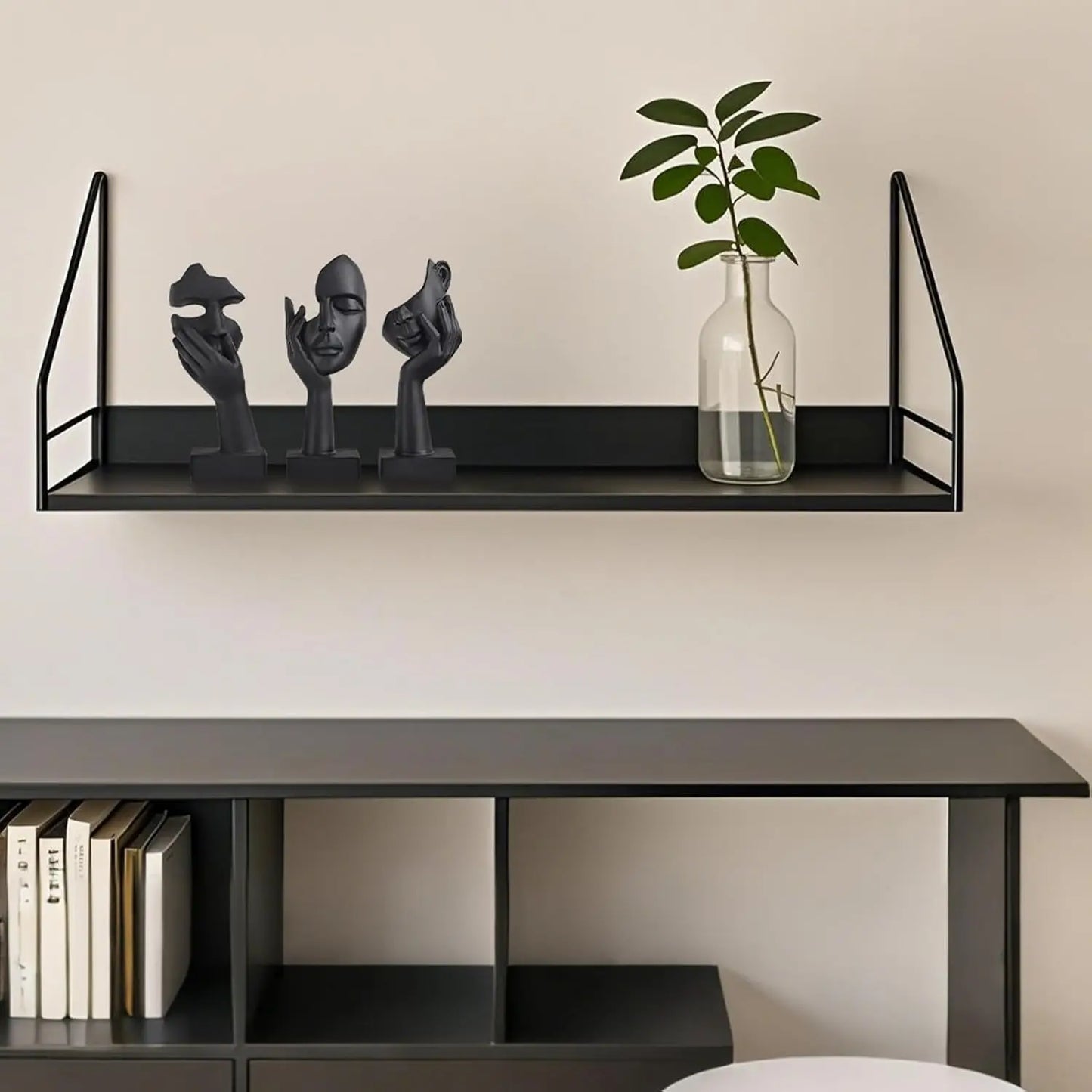3 Pcs Thinker Small Statue Set - Black Art Abstract Home Accent Figurines for Woman Apartment Counter Decor (3 Pcs Black, 6")