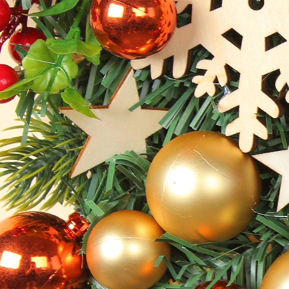 Christmas Ball Wreath Artificial Pine Cones Berry Garland for Front Door Wall Decor 2025 Christmas Wreath New Year Decorations