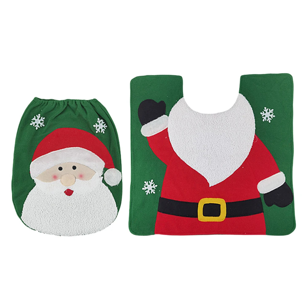 Christmas Toilet Cover Set Deer Toilet Cover Soft Snowman Toilet Cover Christmas Bathroom Decor Toilet Seat Cover and Rug Set