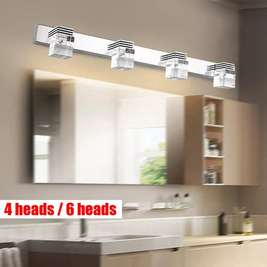 LED Crystal Bathroom Mirror Light - Modern Vanity Lights Front Wall Lamp Fixture