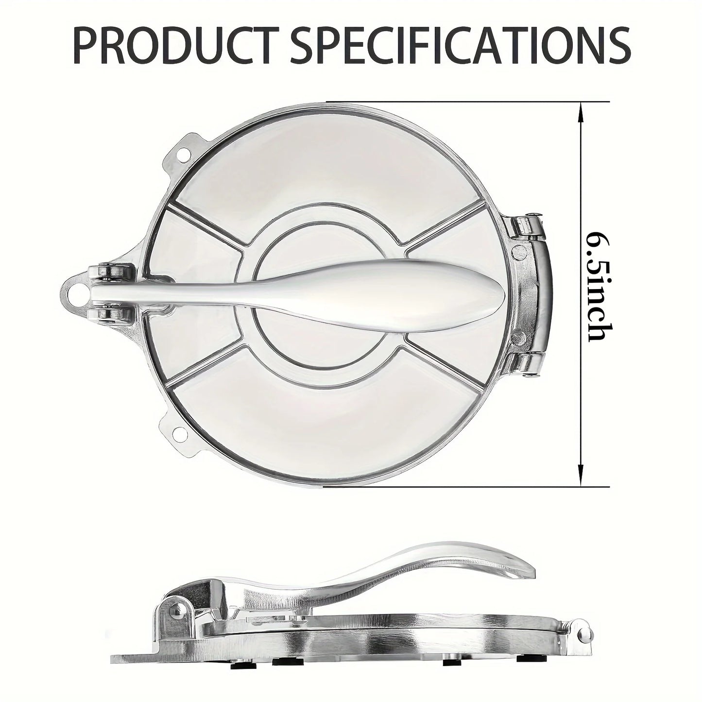 Dough Press Metal Dies Steel Flour Tortilla Press Dumpling Dough Tortillas Flour Bread Mold Sandwich Taco Press - 6.5 inch