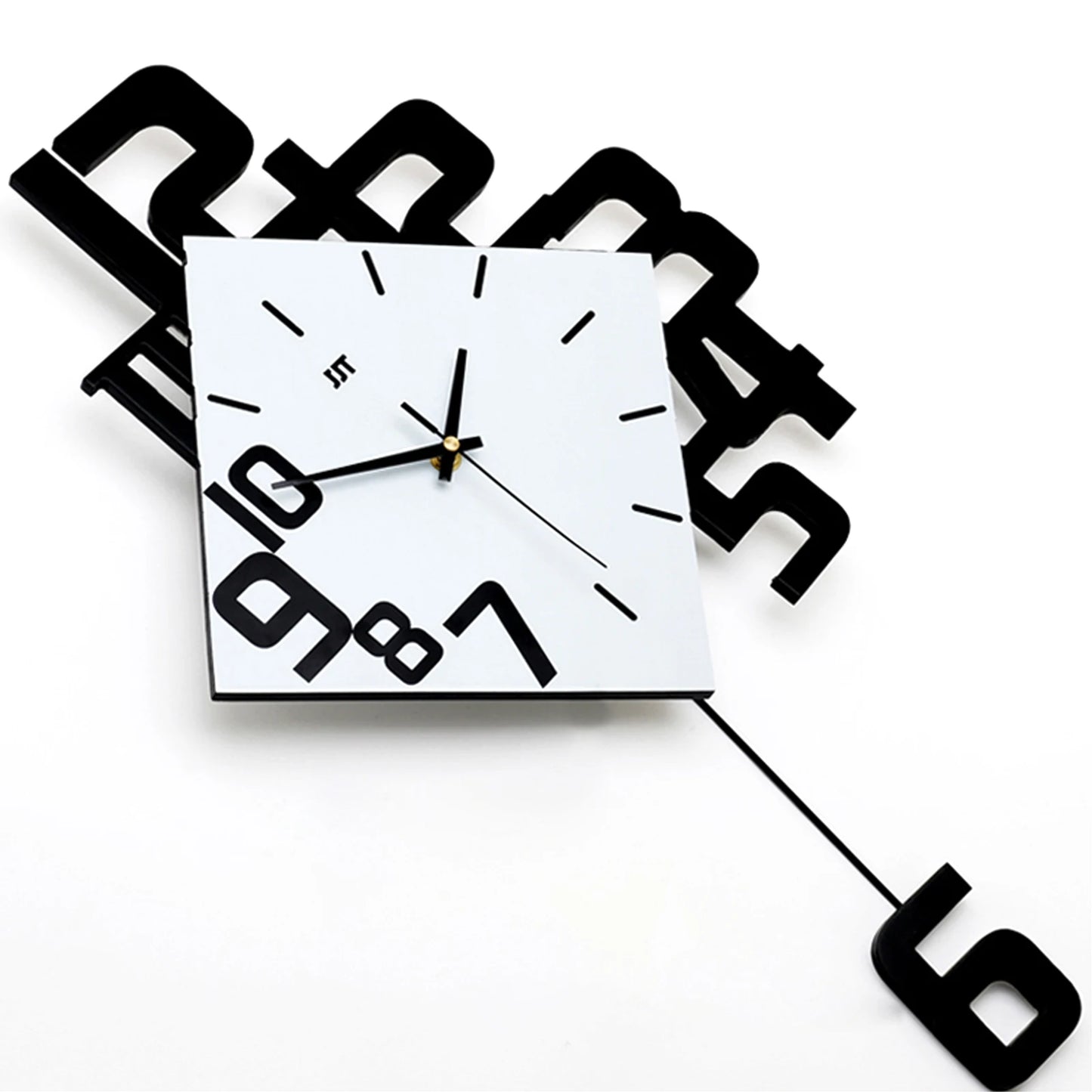Swing Wall Clock Modern Design Silent Quartz Watches Creative Home Living Room Decoration  34*63cm