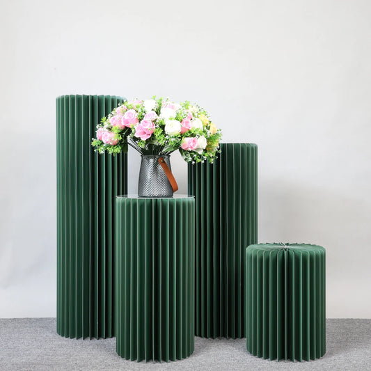 Foldable Paper Columns Display PedestalStand Cylinder Pedestal Stand Cardboard Flower Stand Dessert Table Wedding Birthday Party