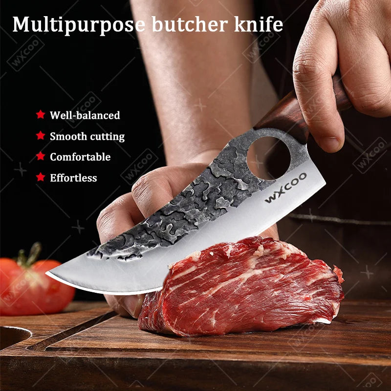 3PCS Kitchen Chef Knife Set Multipurpose Stainless Steel Butcher Boning Fishing Barbecue Utility Outdoor Cooking Knife