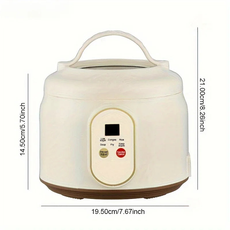 Electric Rice Cooker Portable MultiCooker 1.8L Household Rice Pot Non-Stick Smart Low Sugar Cooking Machine for Kitchen and Home