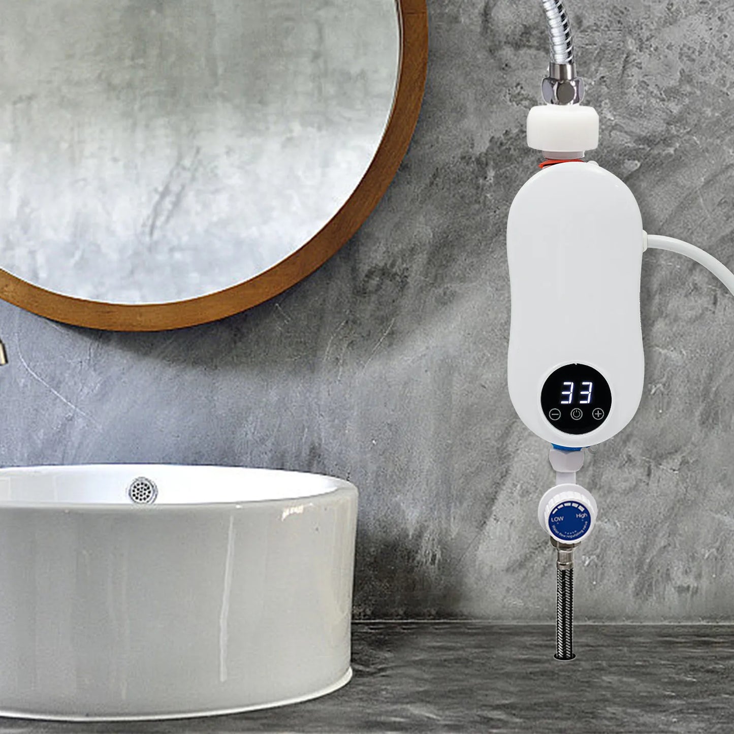 110V Instant Electric Water Heater 3500W Household Mini Electric Instant Water Heater Machine for Kitchen and Bathroom