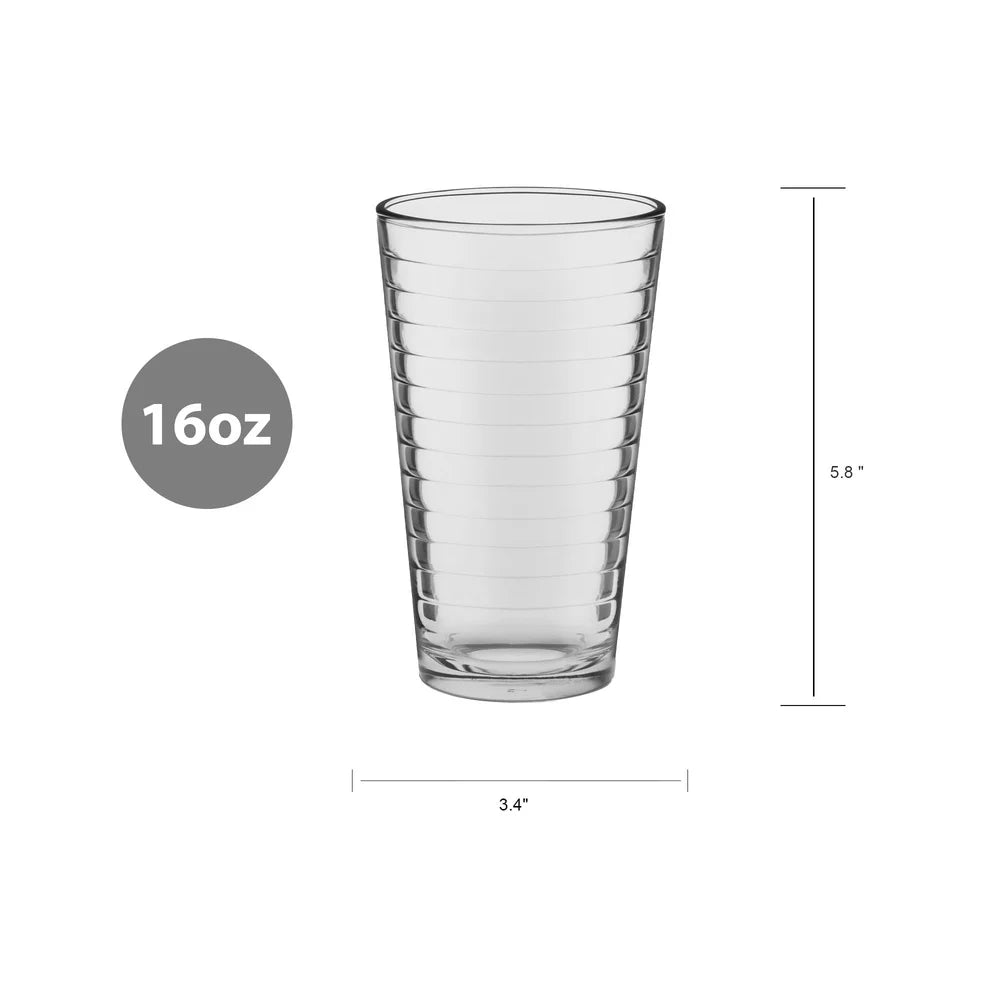 8-Piece High-Quality Drinking Glass Set Stackable Handblown Durable Dishwasher Safe Classic Design Home Bar Entertaining