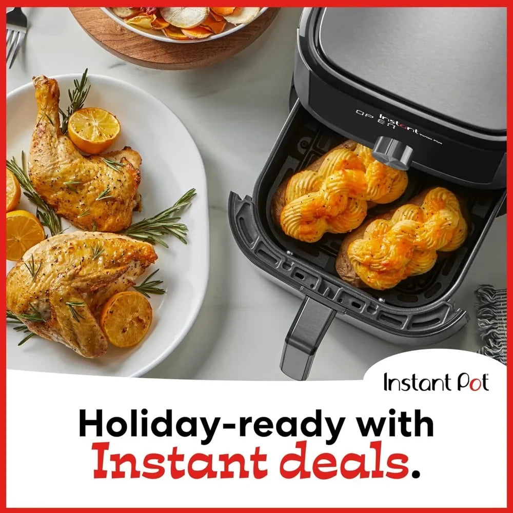 NEW-Instant Pot Vortex Plus 4QT Air Fryer, Custom Program Options, 6-in-1 Functions Crisps, Broils, Roasts, Dehydrates, Bakes, R