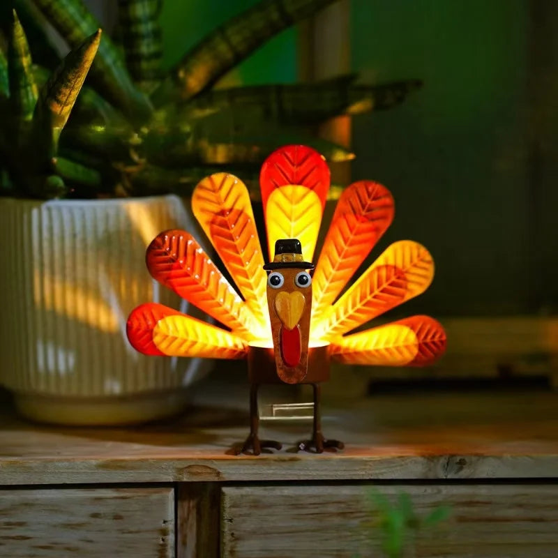 2Pcs Thanksgiving Turkey Candle Holder Cute Look Versatile Alloy Table Turkey Candle Holder Decoration for Home Party
