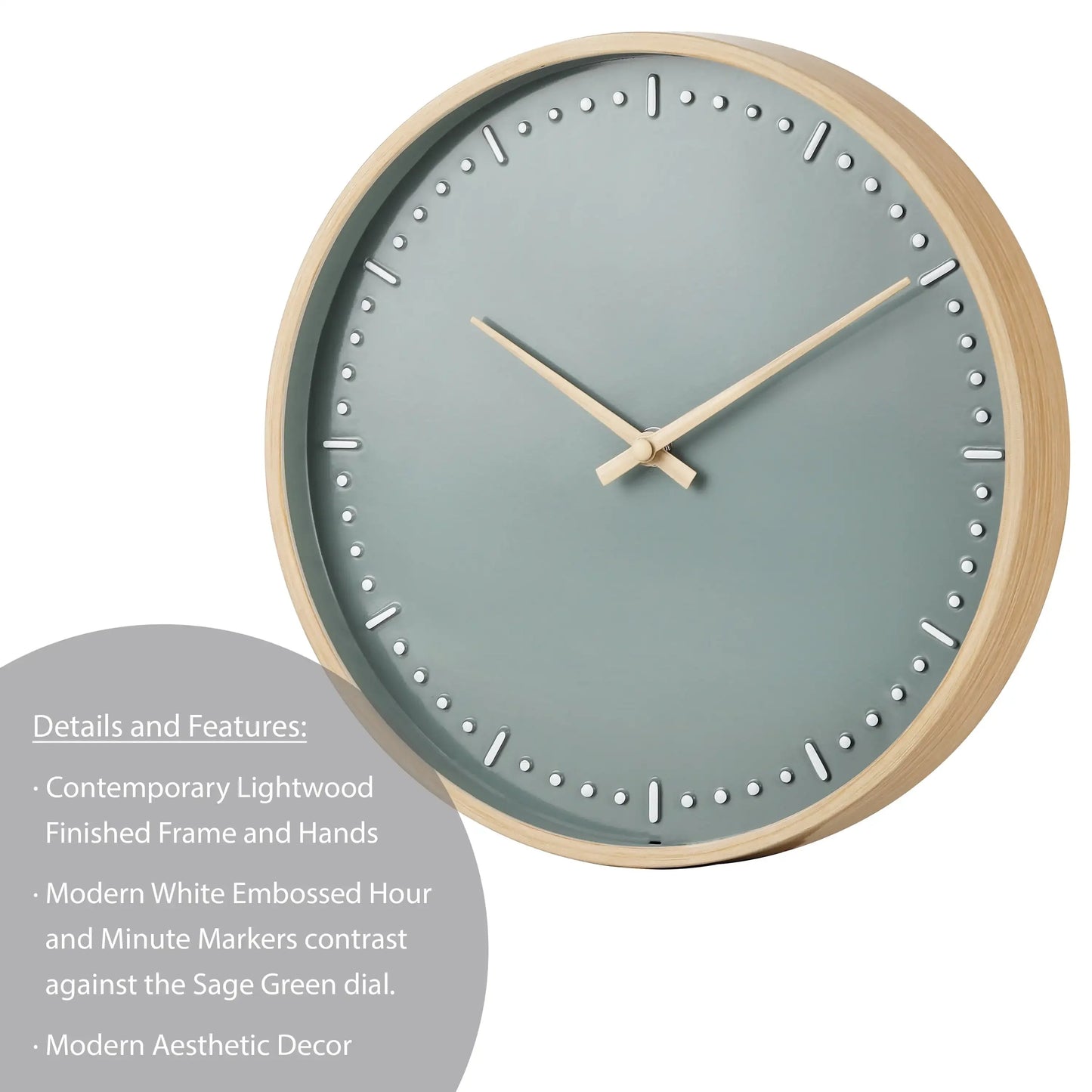 Modern Abstract Wall Art Clock - 11.5 Inch Oversized Canvas Print, Silent Sweep, Contemporary Home Office Decor
