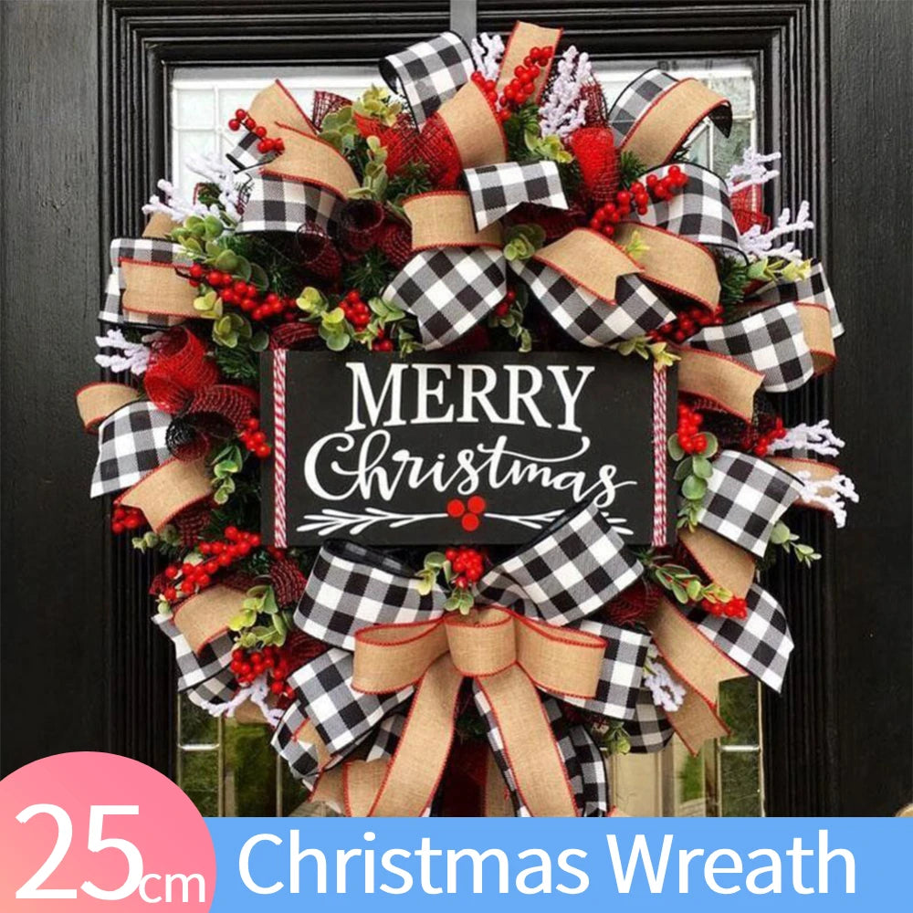 Christmas Holiday Art Wreath Decorative Artificial Wreath Festival Theme Multifunctional Party New Year Decor Prop New Year Gift