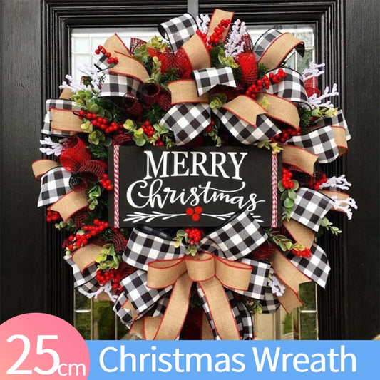 Christmas Holiday Art Wreath Decorative Artificial Wreath Festival Theme Multifunctional Party New Year Decor Prop New Year Gift