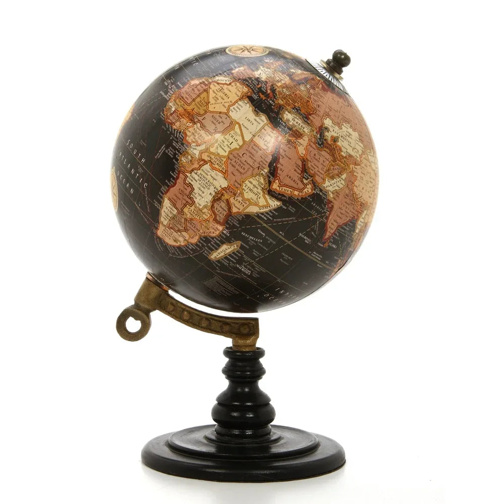 Decorative Table Top Geographic Globe 5 Inch Spinning World Globe Home Office Desk Decor Travel Enthusiast Gift Classic Accent