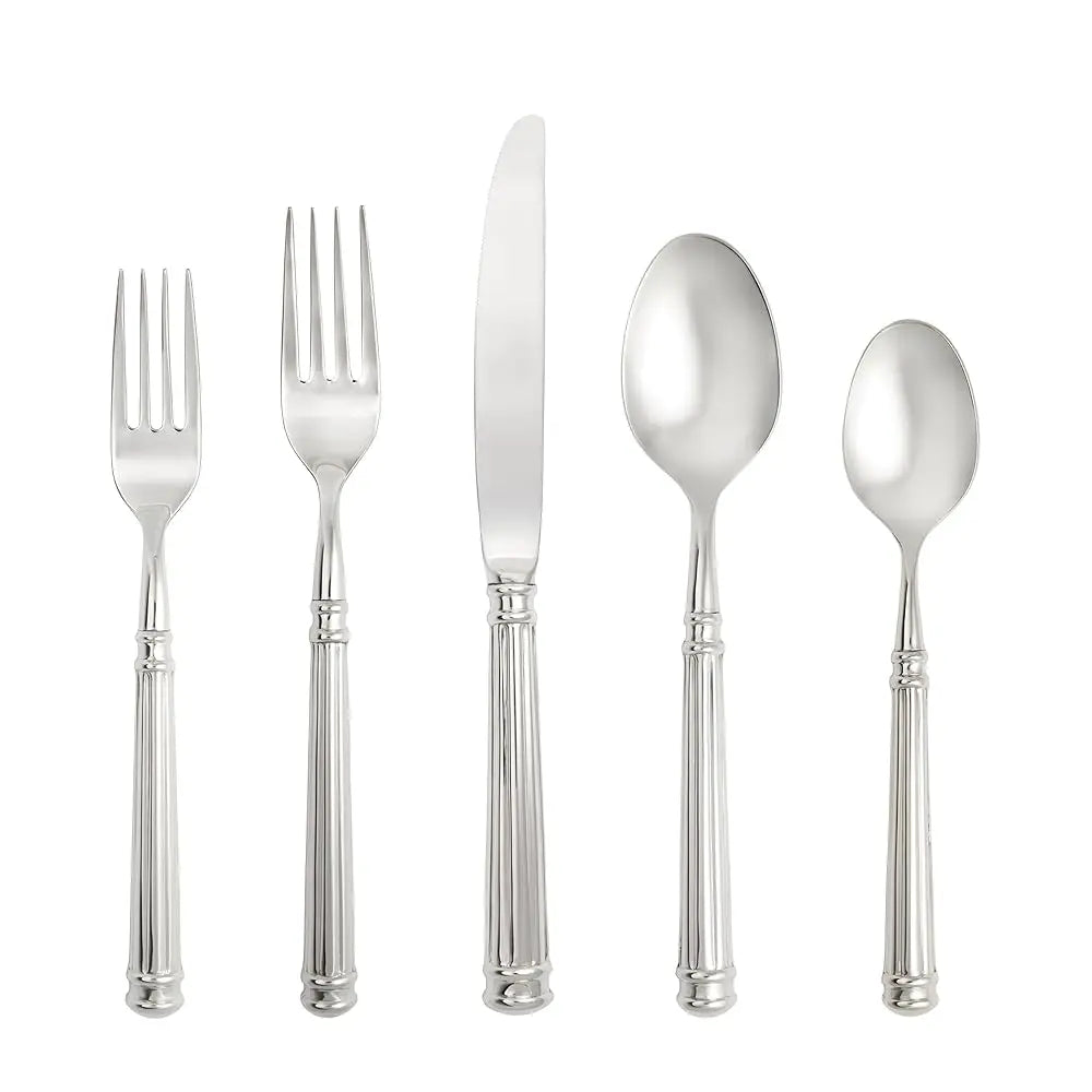 Nyssa 18/10 Stainl Steel Hollow Handle Flatware 5 Piece Place Setting, Service For 1
