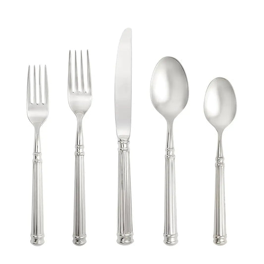 Nyssa 18/10 Stainl Steel Hollow Handle Flatware 5 Piece Place Setting, Service For 1
