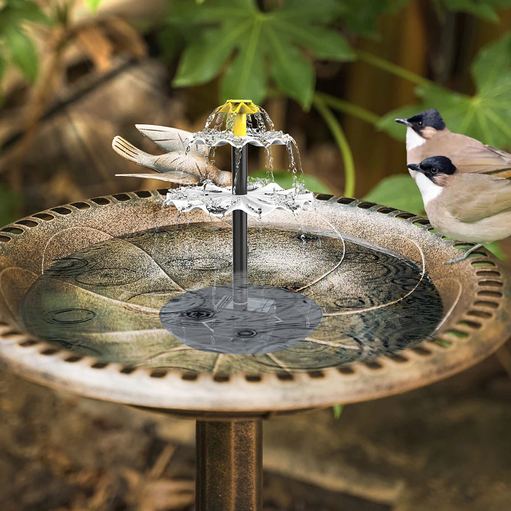 3 Tiered Solar Bird Bath Fountain W/ Solar Panel Water Fountain with Birdbath for Bird Bath Garden Fish Tank Outdoor Bird Feeder