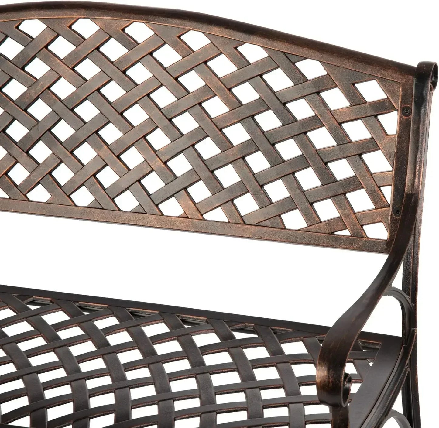 XMSJ'-Patio Sense 61491 Patio Bench Cast Aluminum Lightweight Sturdy  Perfect for Relaxing Pause in GardenBN