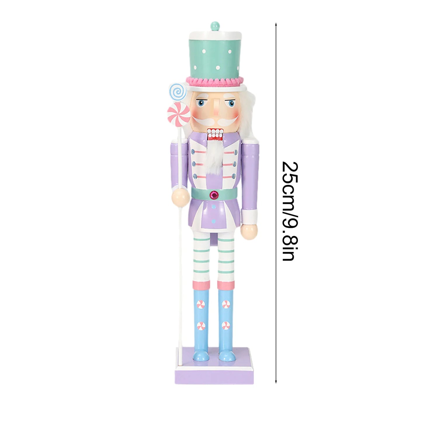 Candy Color Nutcracker Soldier Doll Wooden Festive Ornament Hand Painted Sweet Soldier Doll Christmas Figures for Gifts