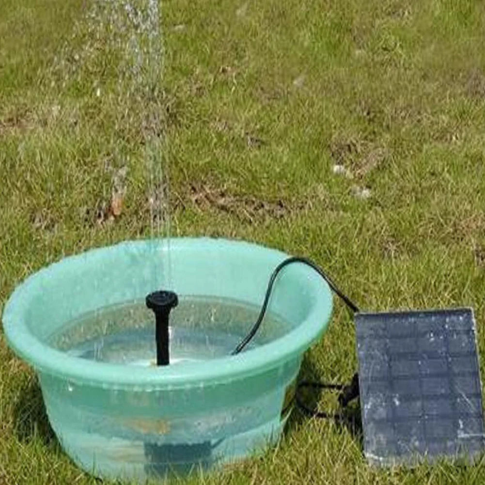 1.2W Solar Water Fountain Pump with 6 Nozzles Solar Fountain Pond Pump Kit Solar Panel Water Pump for BirdBath Garden Small Pond