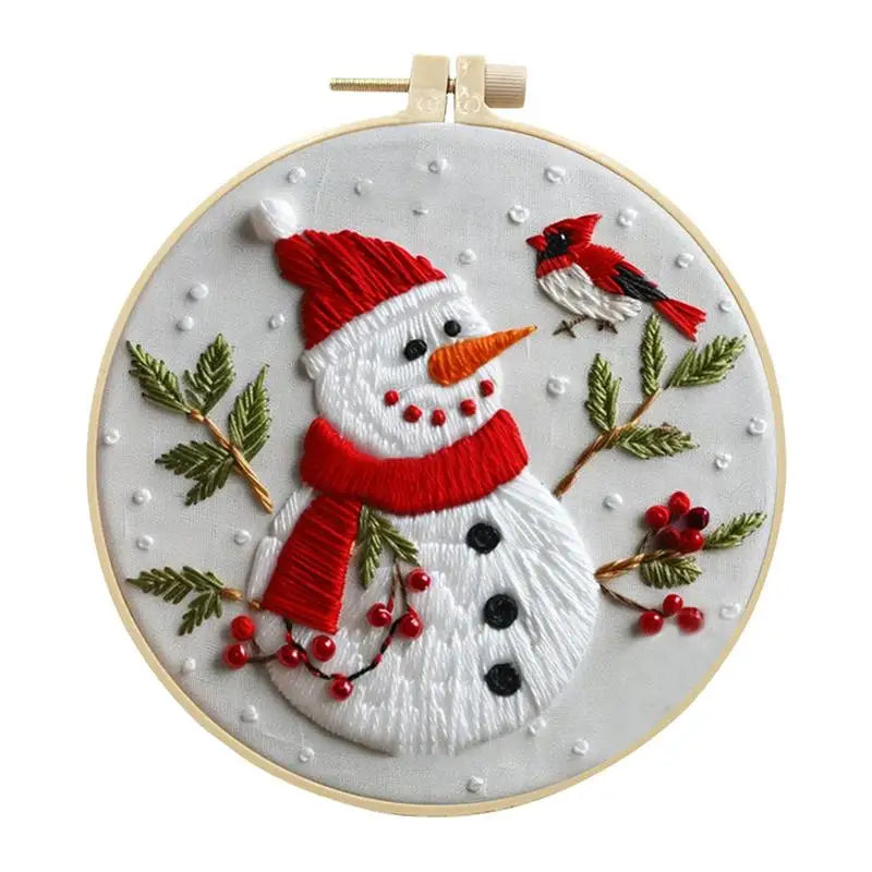 Christmas Embroidery Kit Cotton Linen Embroidery Kits Long-Lasting Design Christmas Embroidery Hand Embroidery Stamped Kits For