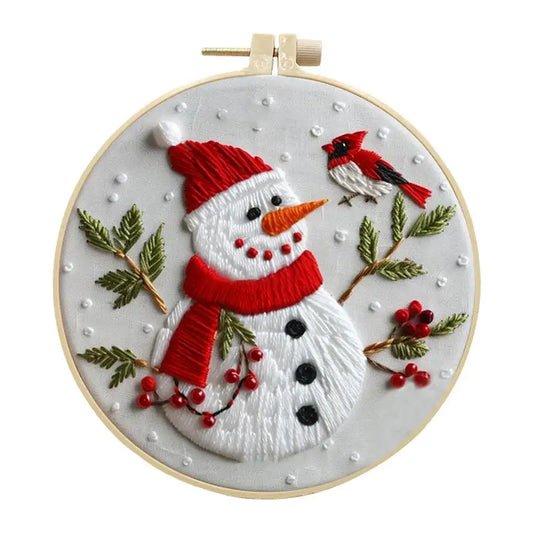 Christmas Embroidery Kit Cotton Linen Embroidery Kits Long-Lasting Design Christmas Embroidery Hand Embroidery Stamped Kits For