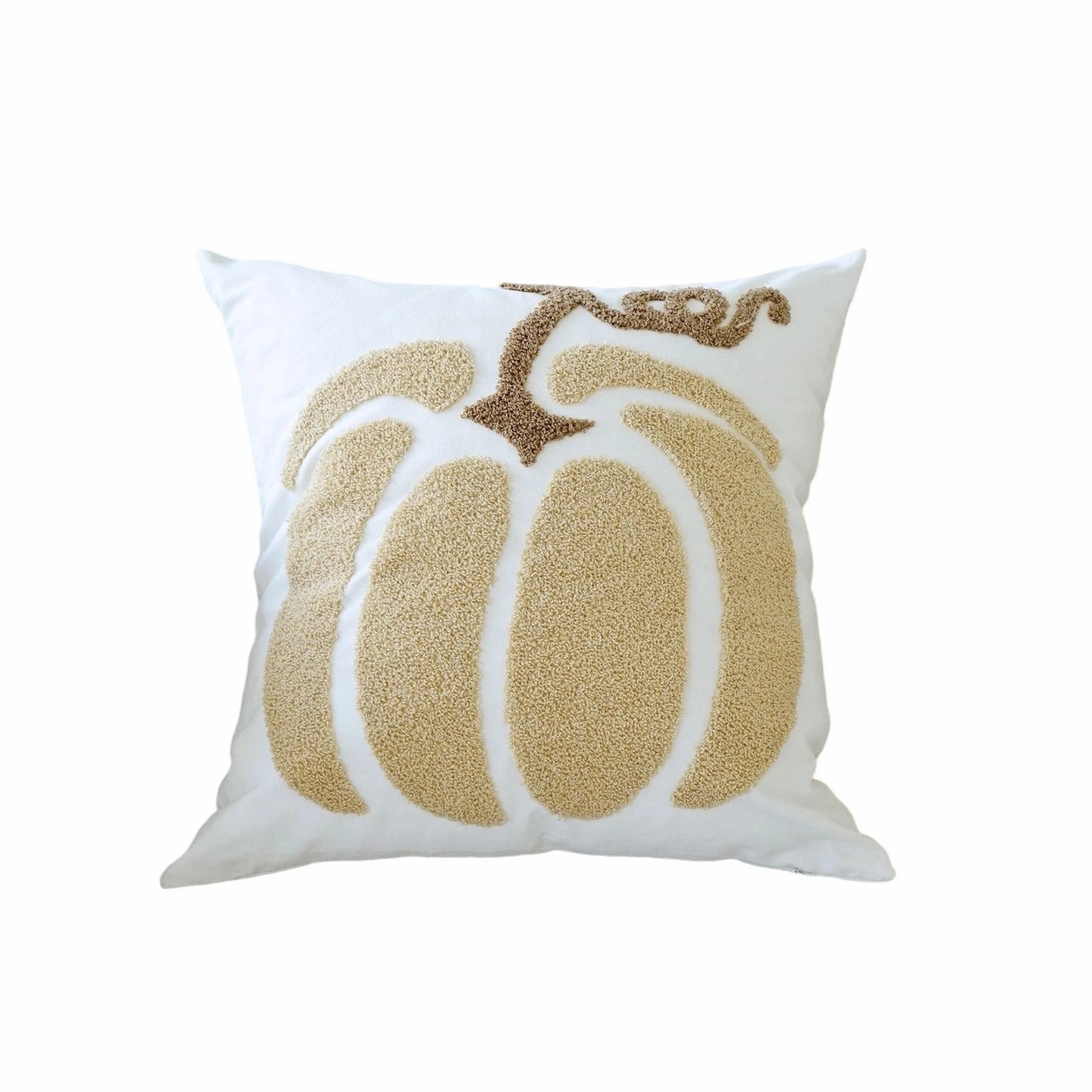 Autumn Harvest Throw Pillow Covers with Festive Pumpkin Embroidery - Decorative Cushion Cases for Home Sofa Couch Bed -