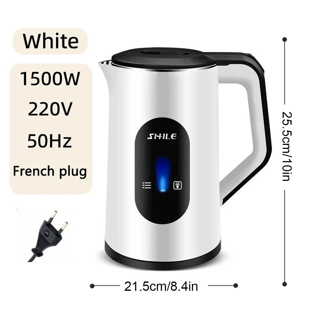 2.2L Stainless Steel Electric Digital Display Large Tea Kettle Auto-Shutoff Hot Water Boiler 1500W Fast Boil Home Kitchen Tool