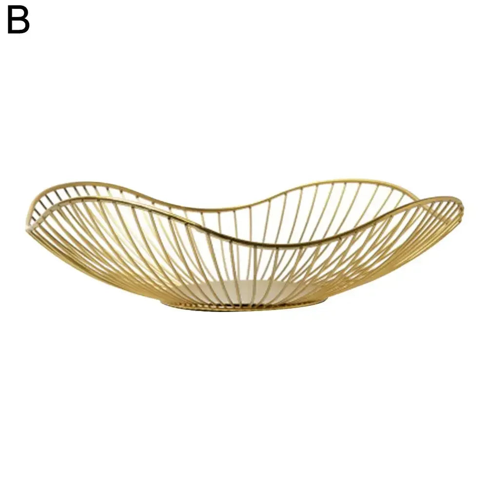 Iron Fruit Basket Fruit Container Bowl Home Creative Drain Display Basket Table Bread Snacks Tray Storage Snacks P2I4