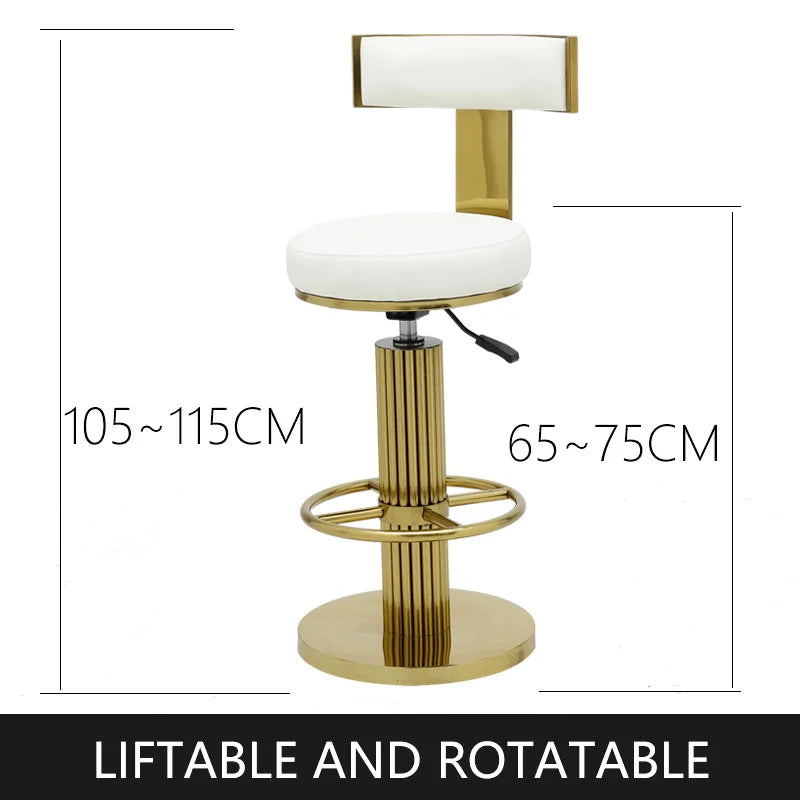 Bar Stools Height Adjustable Swivel Bar Chair Stainess Steel Kitchen Counter Golder Stools Dining Desk High Chairs