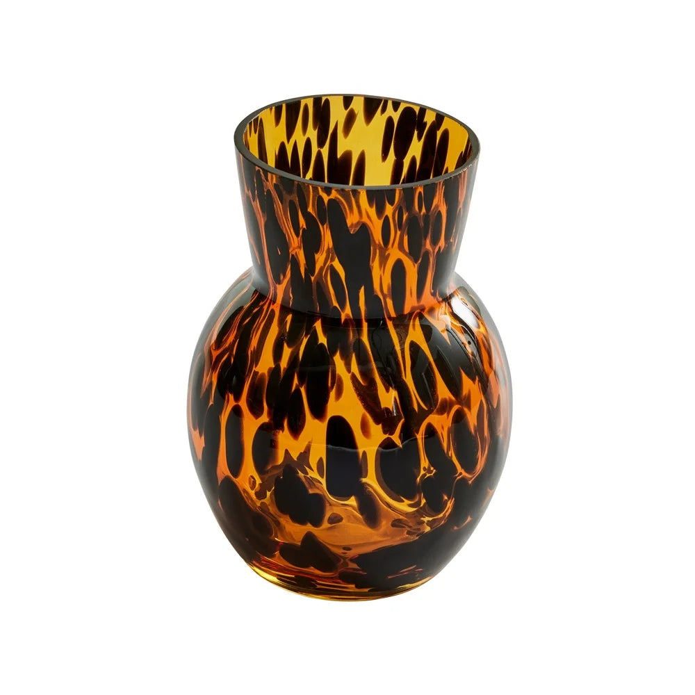 Unique Tortoise Patterned Glass Vase Decorative Home Accent Ideal Floral Arrangements Stylish Table Display Gift Option