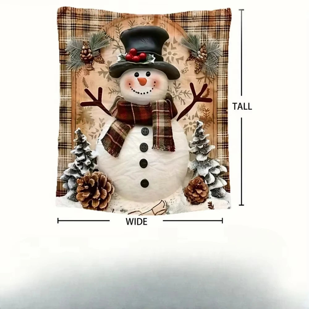 [Soft Snowman Blanket] Soft and durable snowman flannel blanket Winter Flannel Blanket Christmas season
