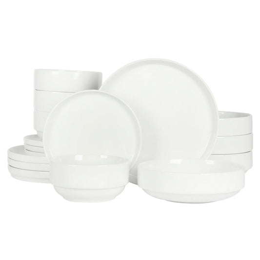 16-Piece White Fine Ceramic Dinnerware Set