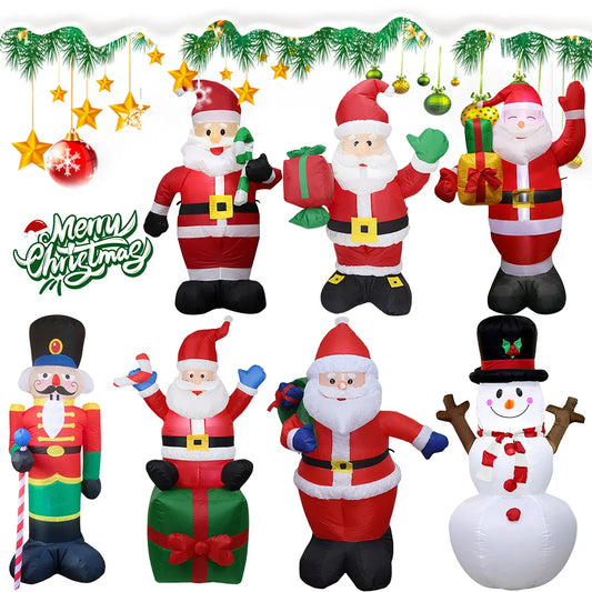 LED Inflatable Cute Air Blown Up  Festival Theme Lighted Giant Model Ornament Decorative Cartoon  Christmas New Year Gifts