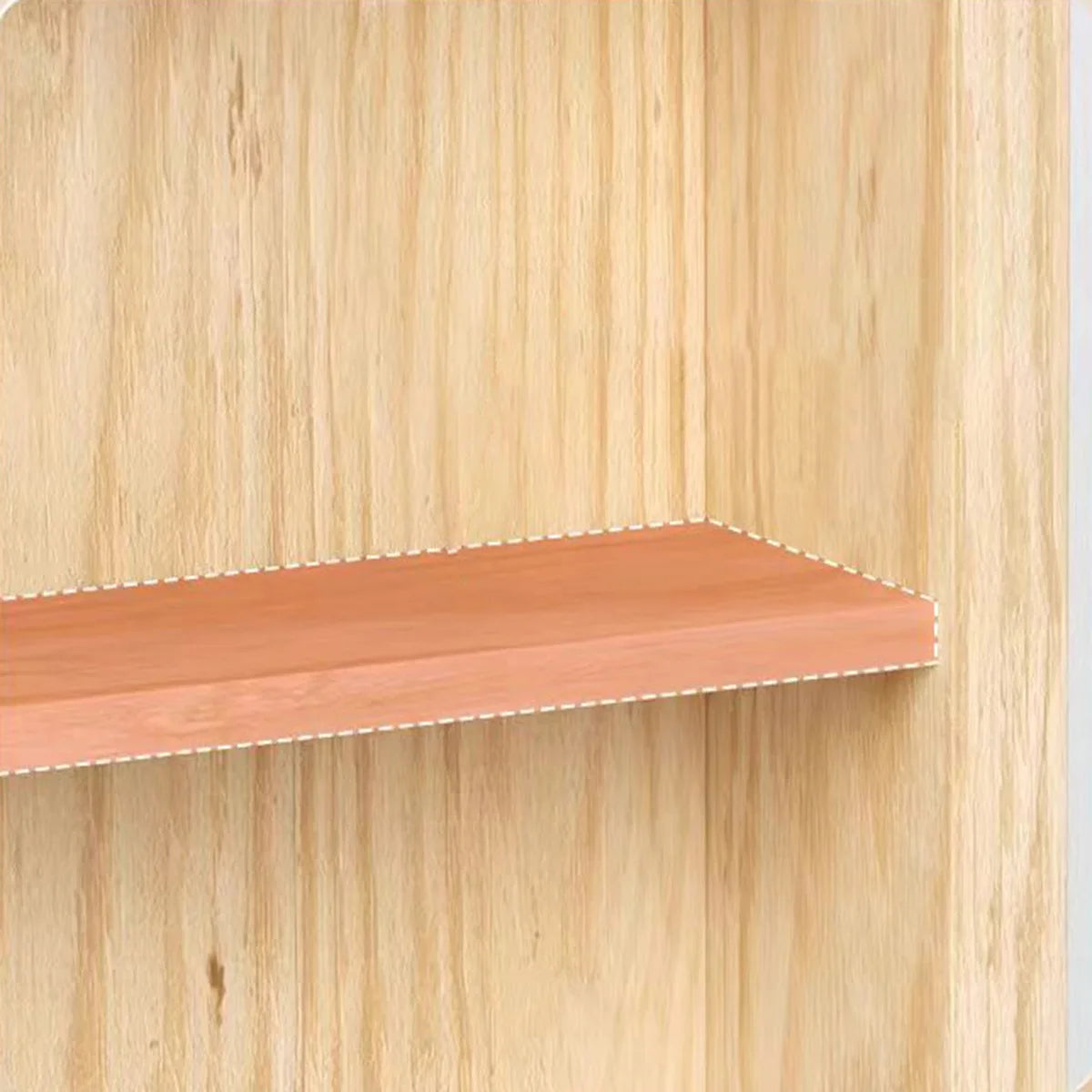 6-Layers Wood Display Shelf Toy Storage Solid Wood Wall Mounted Figurine Collection Box Display Cabinet for Living Room Bedroom
