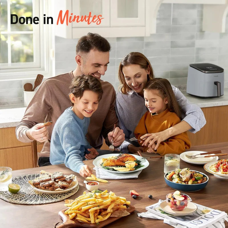 (UUX) Air Fryer 9-in-1, Compact & Large 6-Qt, Fast Turbo Modes, 90-450°F Even Results, Precision Heating, Up to 95% Less Oil* UQ