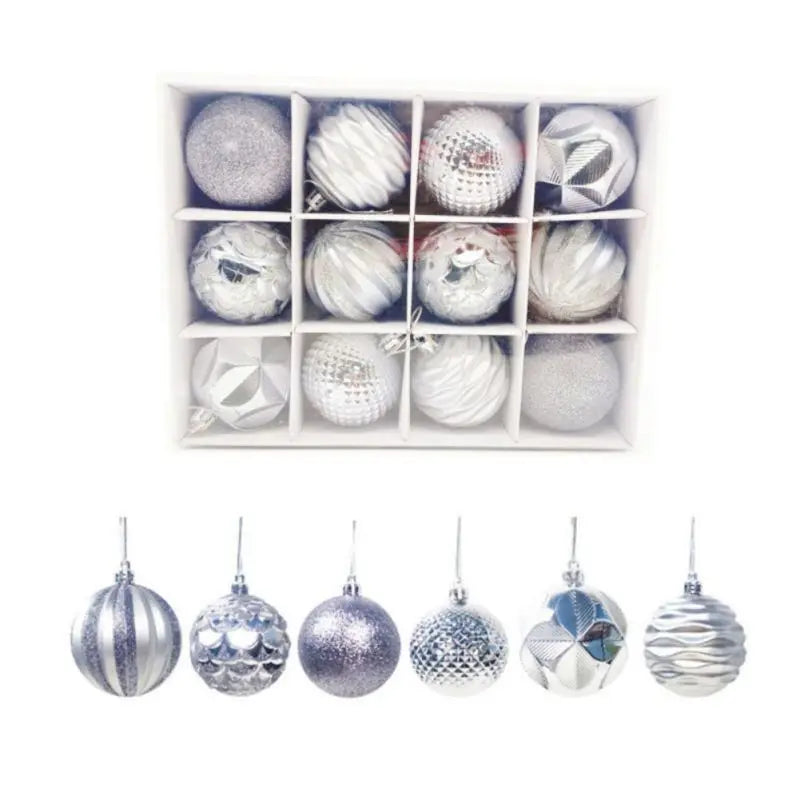 Hand Painted Christmas Ball Set Ornaments, 2.4 Inch Shatterproof Woven Fabric Ball Set for Xmas Tree Decor, Home Festival Decor