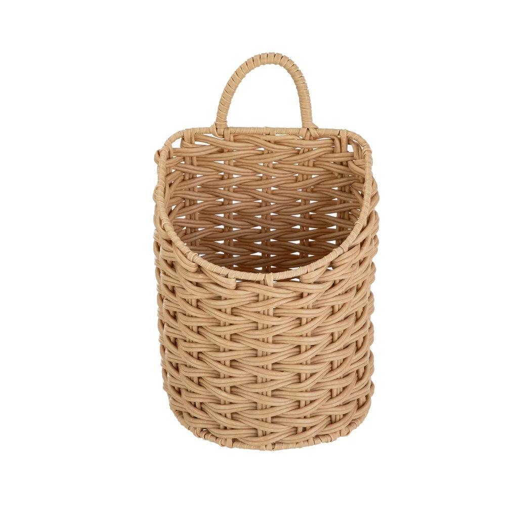 2PK Hanging Storage Baskets Durable PE Rattan Weave Bathroom Organizers Versatile Home Decor Storage Solutions Toiletries