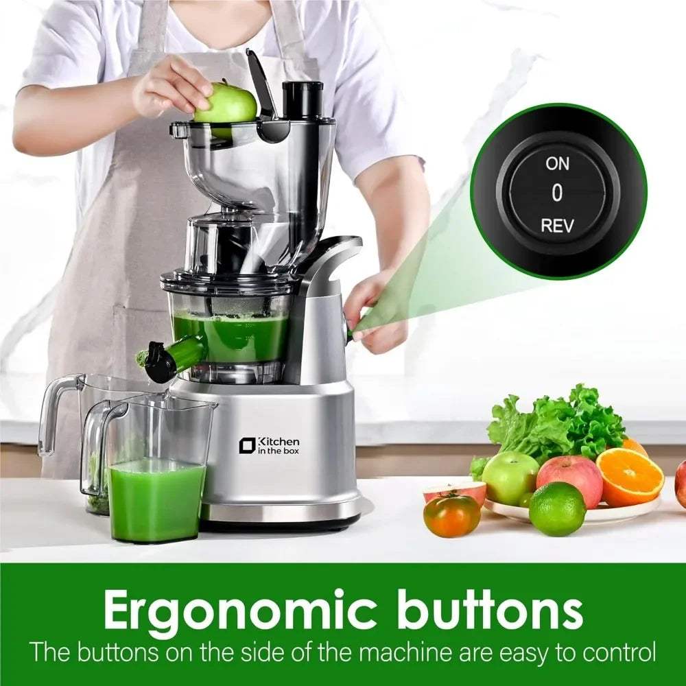 Machines,Slow Masticating Juicer Machine, With 3.26" Wide Feed Chute for Whole Fruits and V