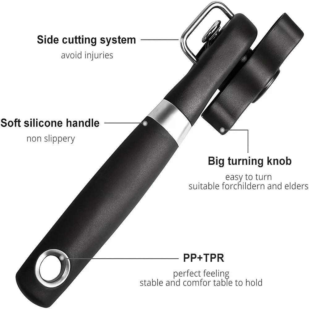 1pc Quick and Easy Stainless Steel Can Opener - A Multifunctional Kitchen Tool That Can Easily Open Cans