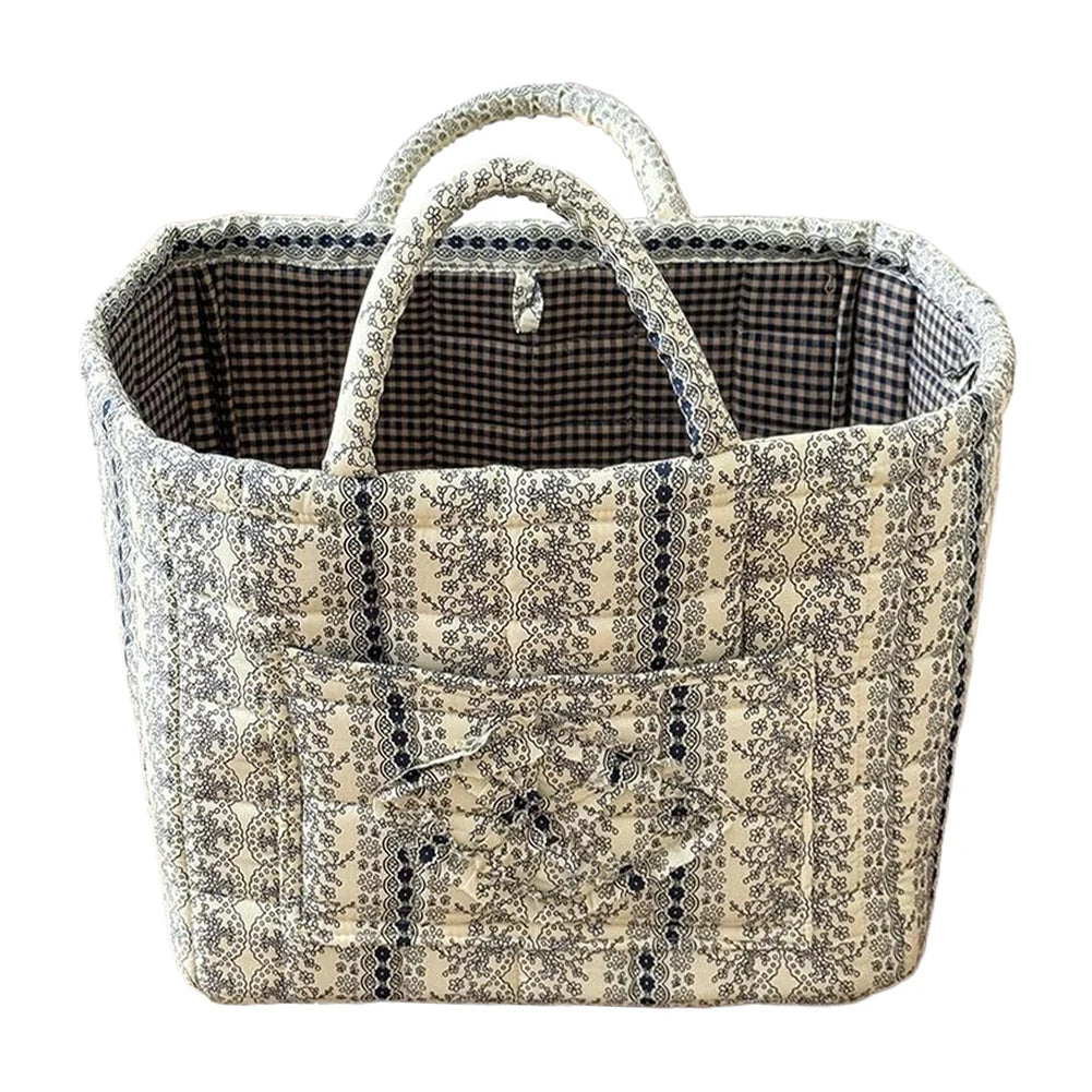 Fabric Debris Organizing Bag with Easy Carry Handles Sundries Storage Organizer for Shelves Closet Laundry Home Office Decor