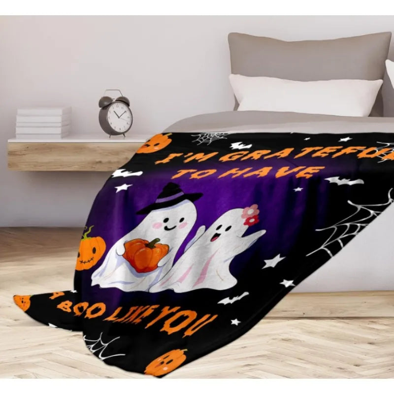 Halloween couple blankets, Halloween boyfriend and girlfriend blankets, horror blankets, flannel Halloween sofa bed blankets