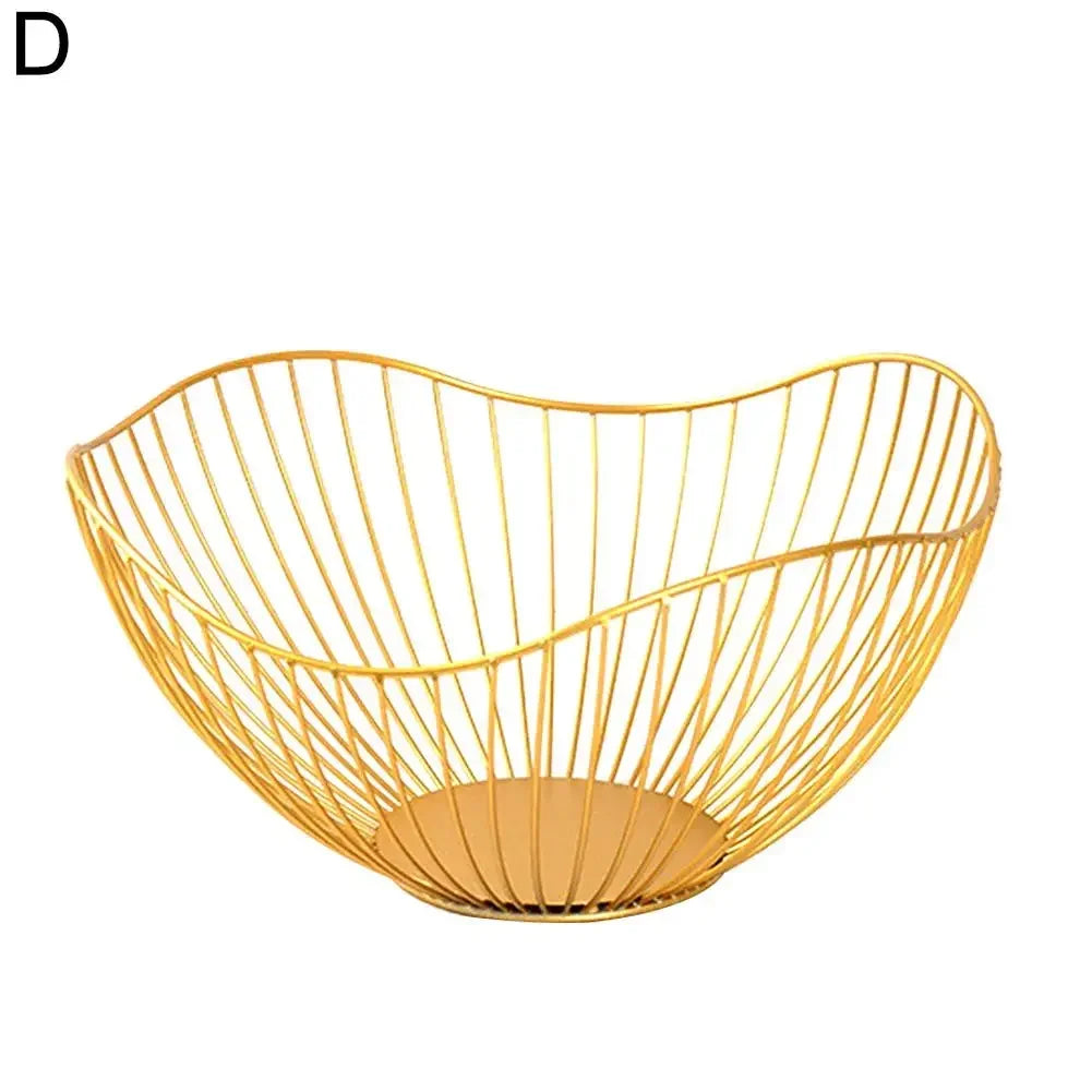 Iron Fruit Basket Fruit Container Bowl Home Creative Drain Display Basket Table Bread Snacks Tray Storage Snacks P2I4