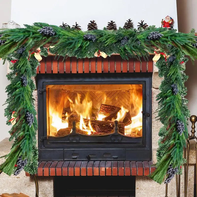 Christmas Cedar Garland 180cm Bendable Artificial Norfolk Pine Garland Wall Hanging Fake Plant Vines Artificial Christmas Wreath