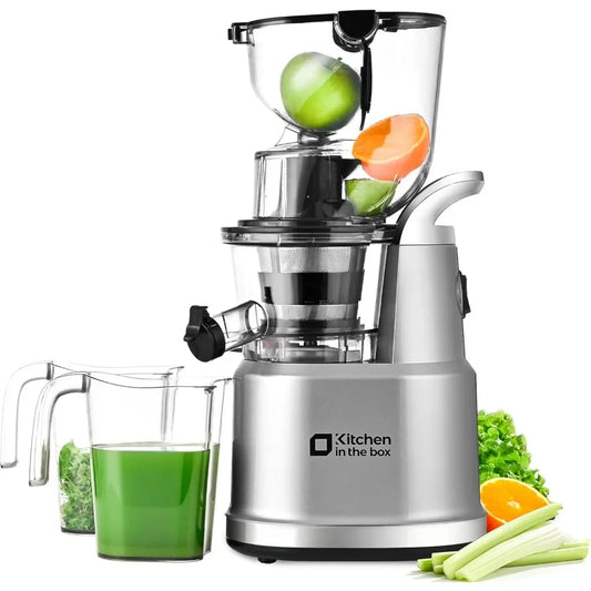 Machines,Slow Masticating Juicer Machine, With 3.26" Wide Feed Chute for Whole Fruits and V
