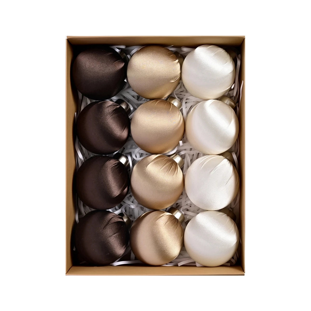 12PCS Glossy Velvet Christmas Hanging Ball Ornaments Festive Atmosphere Christmas Tree Decoration Ball Satin Home Decor