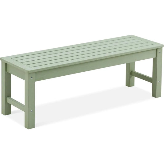 Outdoor Bench, Two Person Poly Lumber Porch Bench, Weatherproof Garden Bench That Never Rot and Fade