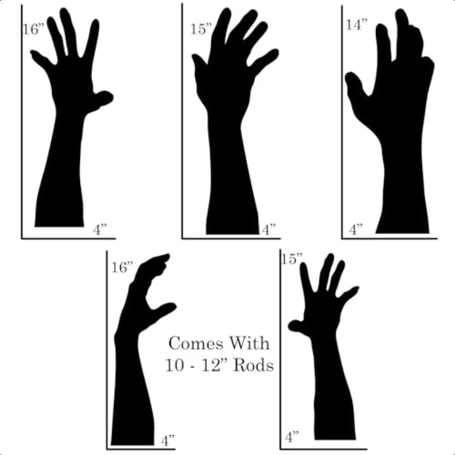 5 Pack Zombie Graveyard Cemetary Hands Halloween Yard Sign Home Outdoor Lawn Decoration With Stakes Scary Spooky Decor Black Si