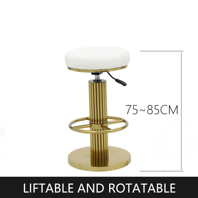 Bar Stools Height Adjustable Swivel Bar Chair Stainess Steel Kitchen Counter Golder Stools Dining Desk High Chairs